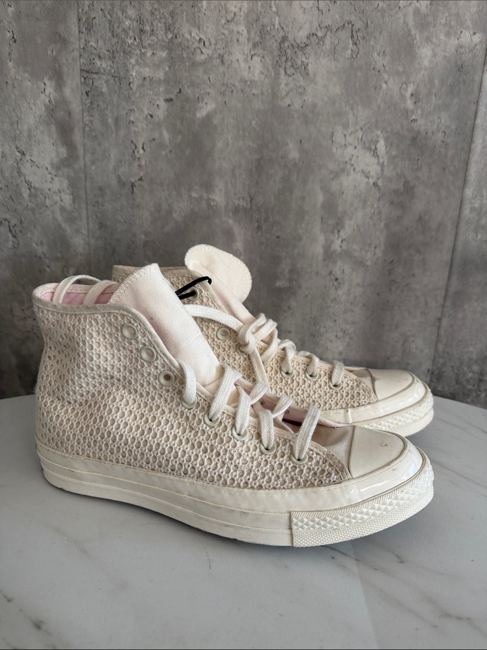 Converse chuck 70 crochet Cream High-Top Lace-Up Sneakers women’s 10.5